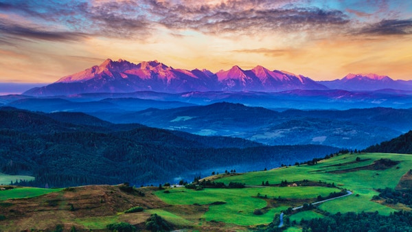 Slovakia og Polen landsbygda, Tatras