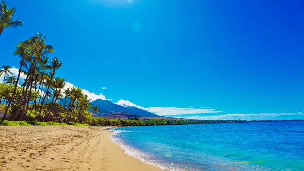 Kaanapali Beach and resort Hotels på Maui, Hawaii. Et populært turistmål på vestkysten av øya Maui. Foret med luksushoteller og underholdningsdistrikt.