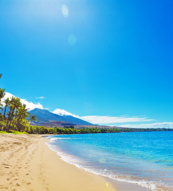Kaanapali Beach and resort Hotels på Maui, Hawaii. Et populært turistmål på vestkysten av øya Maui. Foret med luksushoteller og underholdningsdistrikt.