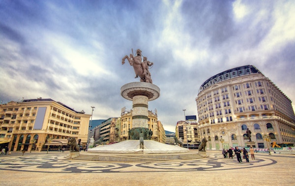 Alexander-statuen i Skopje sentrum