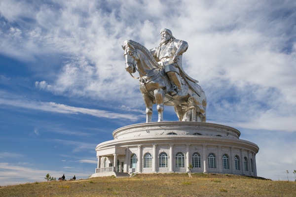 Verdens største hestestatue. Lederen for Mongolia, Genghis Khan.