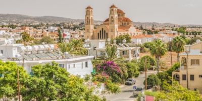 Utsikt over byen Paphos, Kypros.