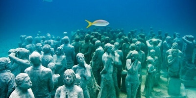 2020 mexico isla mujeres fisk statuer under vann
