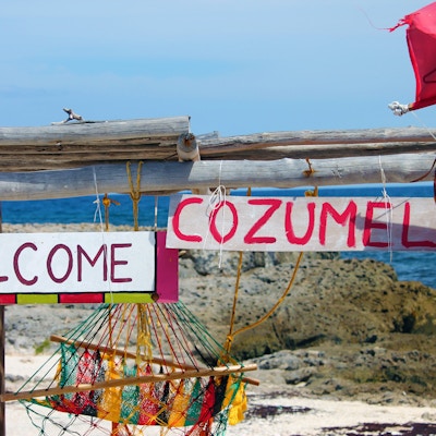 Strandområdet i Cozumel, Mexico (Quintana Roo)