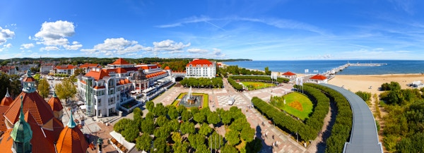 Panoramautsikt av Stranden og Sopot