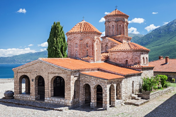 Saint Naum kloster nær Ohrid i Makedonia