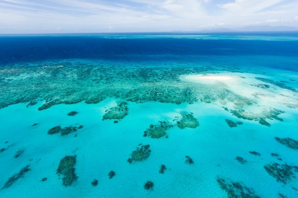 Droneview av Great barier reef