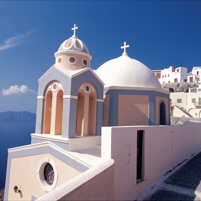 Kirke i Fira, Santorini, Hellas