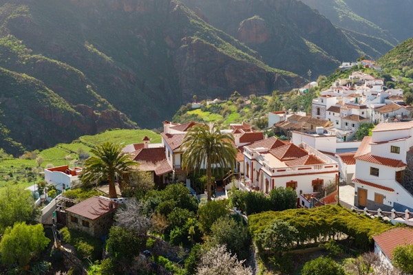 Tejeda, idyllisk landsby i fjellene på Gran Canaria, Kanariøyene, Spania