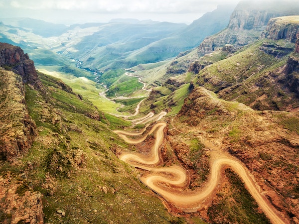 Sani Pass ned til Sør-Afrika tatt i 2015