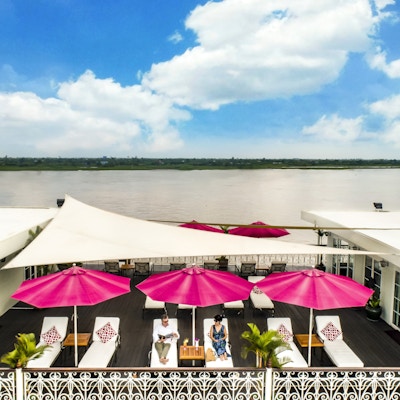Mekong river cruise deck view