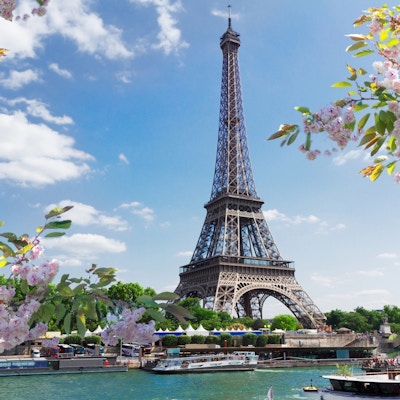 Eiffeltårnet, Seinen med blomstrende trær foran