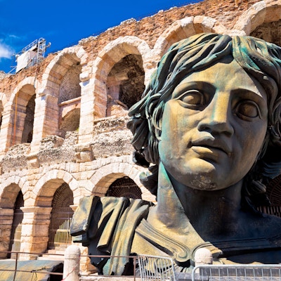 Romerske amfiteater Arena di Verona utsikt, landemerke i Veneto-regionen i Italia