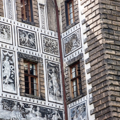 Detalj av sgrafittis ved Nelahozeves slott, Tsjekkia