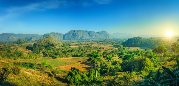 Vinales Valley nasjonalpark i Pinar del Rio-provinsen, Cuba. UNESCOs verdensarvliste.
