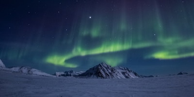 Arktisk vinter i sør Spitsbergen