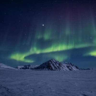 Arktisk vinter i sør Spitsbergen