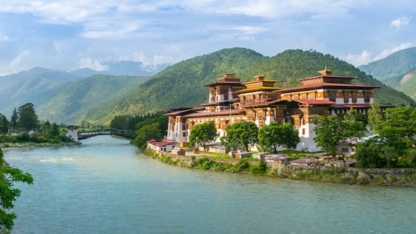 Punakha Dzong kloster, et av de største klostrene i Asia