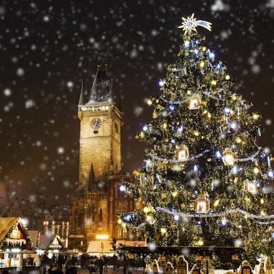 Julemarked på torget i Oldtown, Praha, Tsjekkia