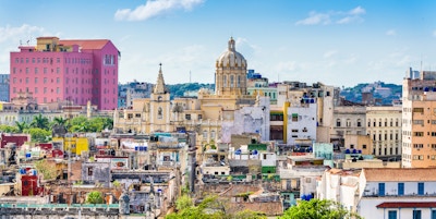 Havana, Cuba sentrums skyline.