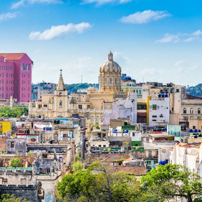Havana, Cuba sentrums skyline.