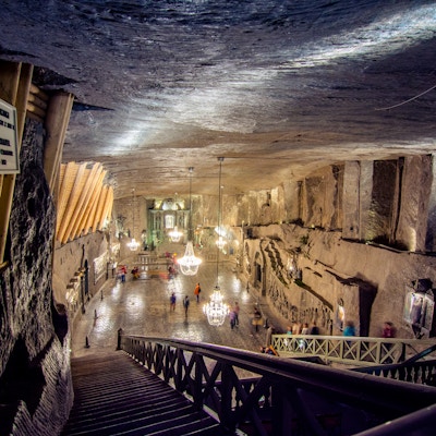 Underjordiske Wieliczka saltgruve (1200 -tallet), en av verdens eldste saltgruver, nær Krakow, Polen.